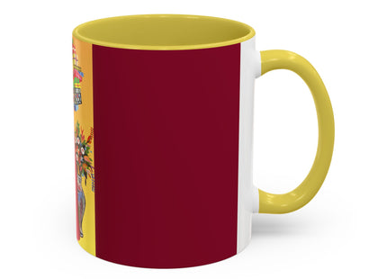 Elegant Holiday Woman with Gifts Colorful Mugs (11oz, 15oz)