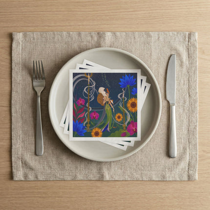 🌙🕯️ The Lady Of The Midnight Garden Napkins – Art Deco Nocturne