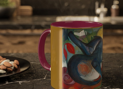 Two Cats, Blue and Yellow by Franz Marc Colorful Mugs, 11oz