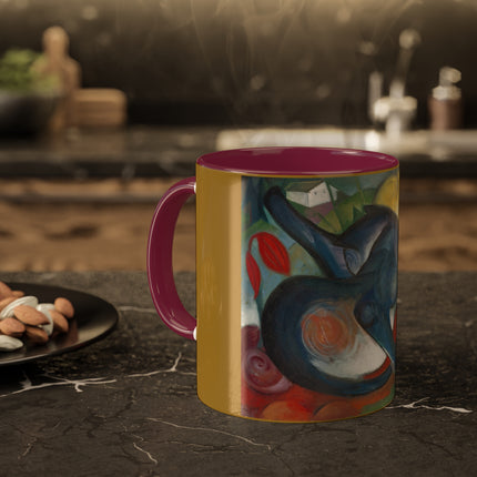Two Cats, Blue and Yellow by Franz Marc Colorful Mugs, 11oz