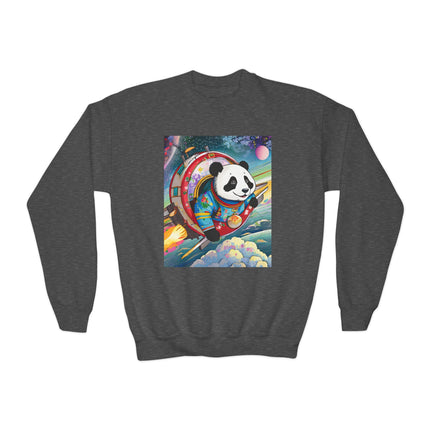 Panda-naut Youth Crewneck Sweatshirt – Cosmic Adventure & Playful Exploration