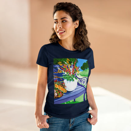 Blooming Harmony Women's Midweight Cotton Tee
