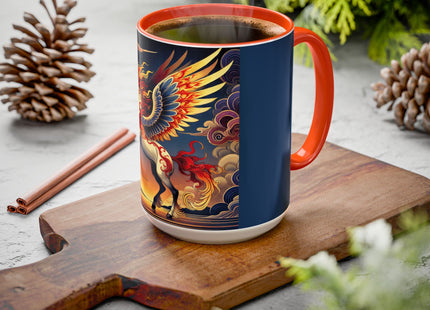 Flame-Winged Horse at Sunset Colorful Mugs (11oz, 15oz)