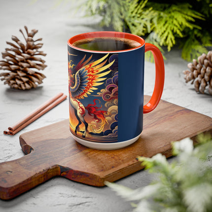 Flame-Winged Horse at Sunset Colorful Mugs (11oz, 15oz)