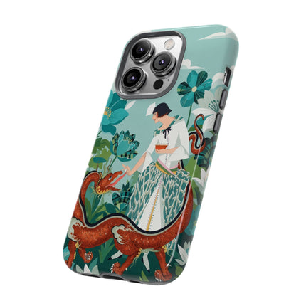 🐉🌿 The Dragon Keeper Phone Case – Art Deco Floral Fantasy
