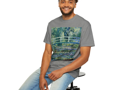 Water Lilies and Japanese Bridge by Claude Monet Unisex Garment-Dyed T-shirt