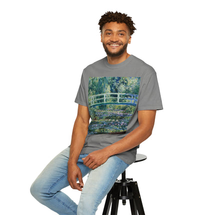 Water Lilies and Japanese Bridge by Claude Monet Unisex Garment-Dyed T-shirt