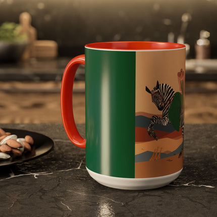 Zebra Rider Colorful Mugs – Safari Chic & Art Deco Adventure