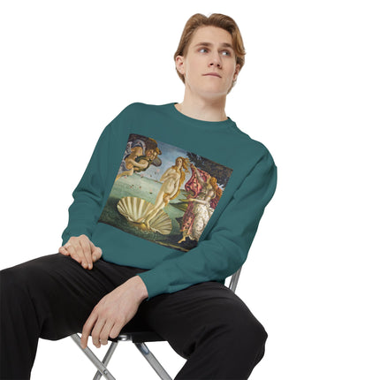 Birth of Venus by Sandro Botticelli Unisex Garment-Dyed Sweatshirt