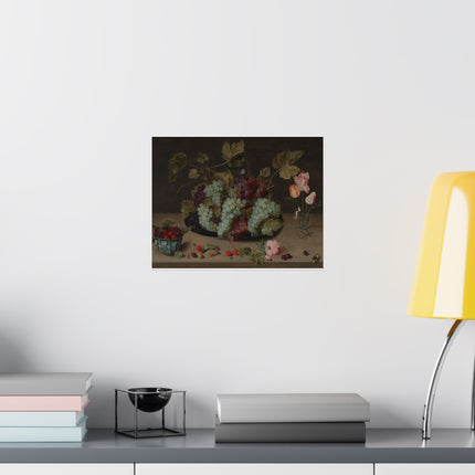 Still-life with Grapes, Flowers, & Berries by Isaak Soreau Matte Horizontal Posters
