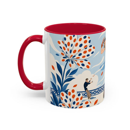 🌼🧡 The Polka Dot Wind Dancer Colorful Mug – Art Deco Fashion Whimsy