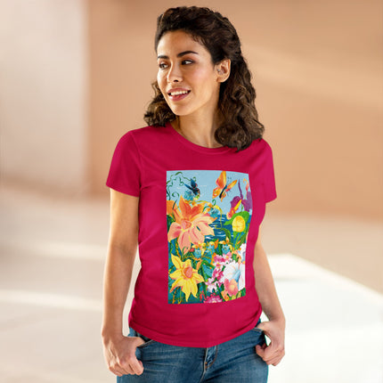 Blooming Paradise Women's Midweight Cotton Tee