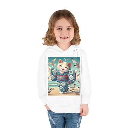 Geisha Kitten by the Seaside Toddler Pullover Fleece Hoodie