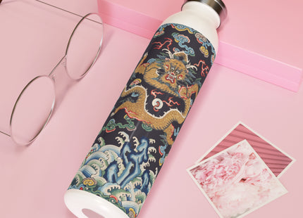 Rank Badge with Dragon with Deer Hooves Slim Water Bottle