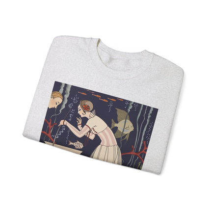 L'Etourdissant Petit Poisson (The Dazzling Little Fish) by George Barbier Heavy Blend™ Crewneck Sweatshirt