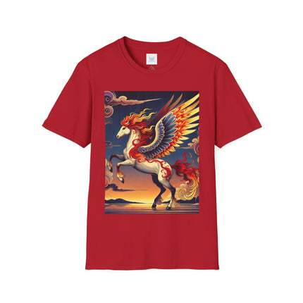 Flame-Winged Horse at Sunset Softstyle T-Shirt