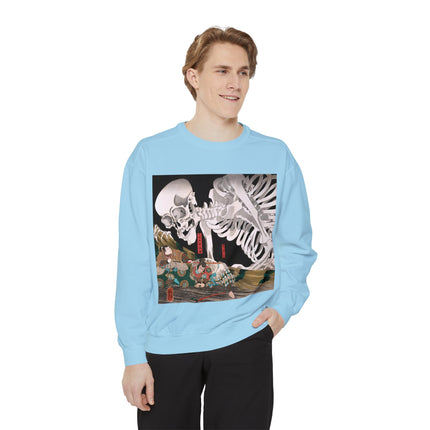 Mitsukuni Defying the Skeleton Spectre by Utagawa Kuniyoshi Garment-Dyed Sweatshirt