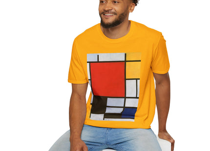 Composition with Red, Yellow, Blue, and Black Softstyle T-Shirt