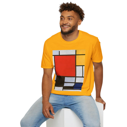 Composition with Red, Yellow, Blue, and Black Softstyle T-Shirt