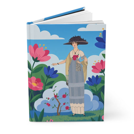 🌸☁️ The Lady Among The Clouds Hardcover Journal – Art Deco Fashion Illustration