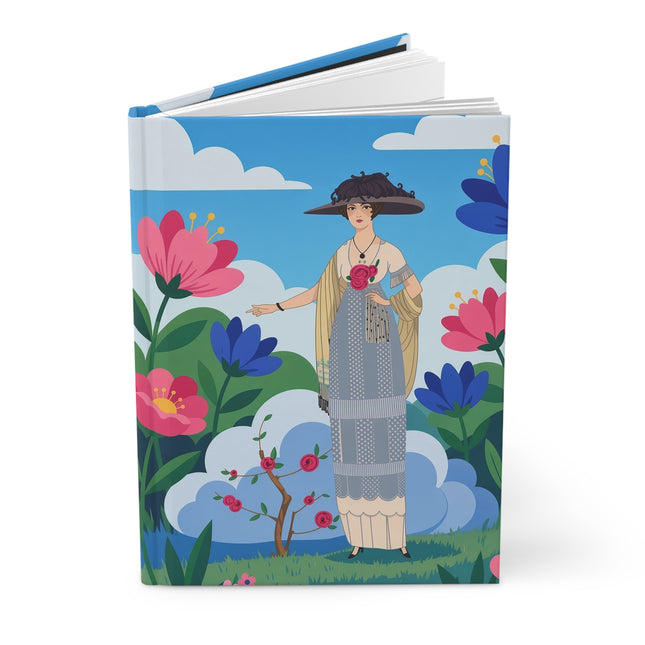 🌸☁️ The Lady Among The Clouds Hardcover Journal – Art Deco Fashion Illustration