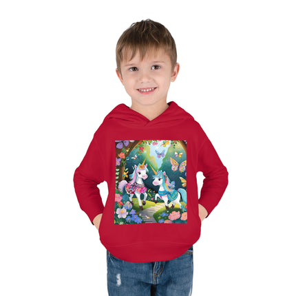 Baby Unicorns and Fluttering Butterflies Toddler Pullover Fleece Hoodie