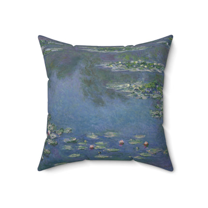 Water Lilies by Claude Monet Spun Polyester Square Pillow