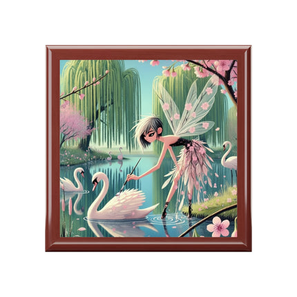 Fairy Painting the Swan Jewelry Box – Whispers of Creation