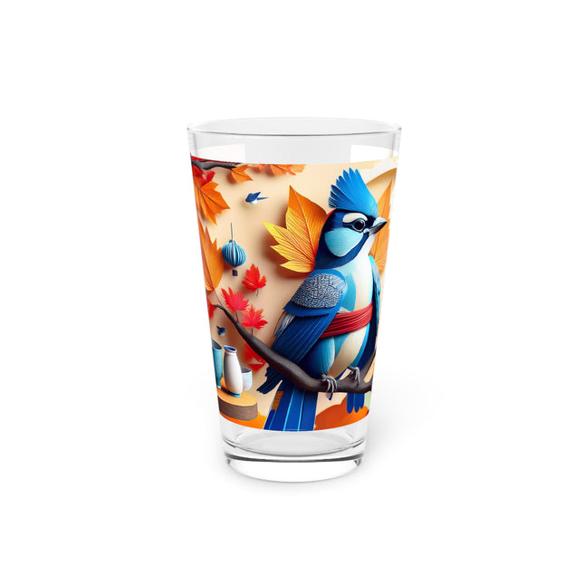 Blue Jay at an Autumn Tea Ceremony Glass, 16oz