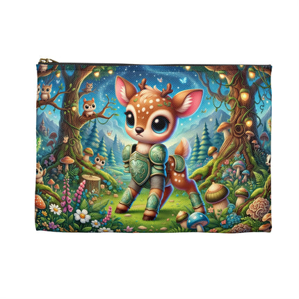 The Fawn Defender Flat Pouch – Woodland Guardian & Gentle Courage