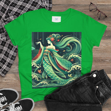 Mermaid Queen Rising from the Deep Cotton Tee