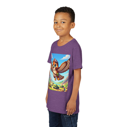 Red-Tailed Hawk in Battle Youth Short Sleeve Tee