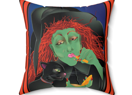 Mirror, Mirror A Witch's Touch Spun Polyester Square Pillow