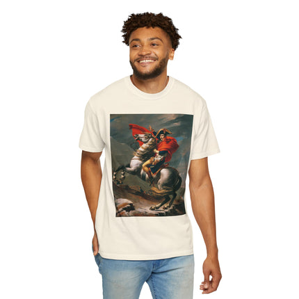 Napoleon Crossing the Alps by Jacques-Louis David Unisex Garment-Dyed T-shirt