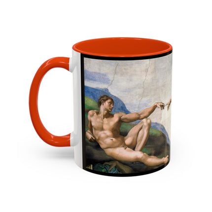 The Creation of Adam by Michelangelo Buonarroti Colorful Mugs (11oz, 15oz)