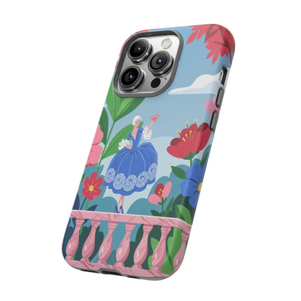 🌺🪭 The Lady Of The Grand Flower Terrace Phone Case – Art Deco Garden Elegance