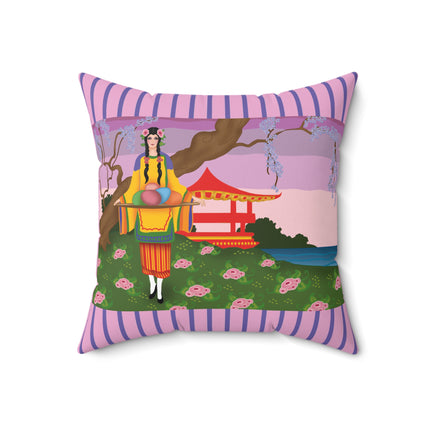 Elegance and Blooms Spun Polyester Square Pillow