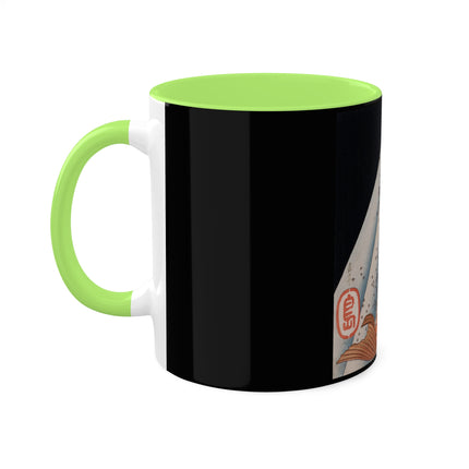 Carp Swimming up a Waterfall by Yashima Gakutei Colorful Mugs, 11oz