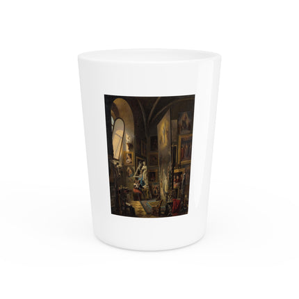 Raphael and his Muse in the Atelier by Vincenzo Abbati Ceramic Shot Glass