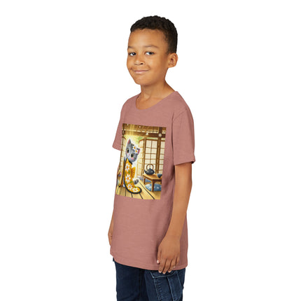 Playful Kitten in the Tea Room Youth Short Sleeve Tee