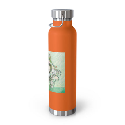 Roses by Vincent Van Gogh Copper Vacuum Insulated Bottle, 22oz