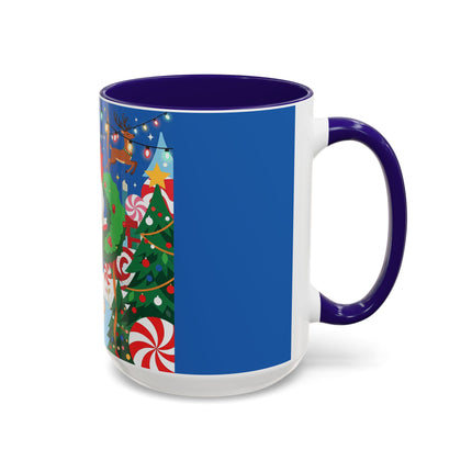 🦌🍬 The Lady Of The Peppermint Christmas Garden Colorful Mug – Colorful Art Deco Holiday Fantasy