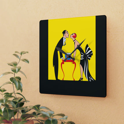 A Moment of Elegance Acrylic Wall Clock, Round and Square