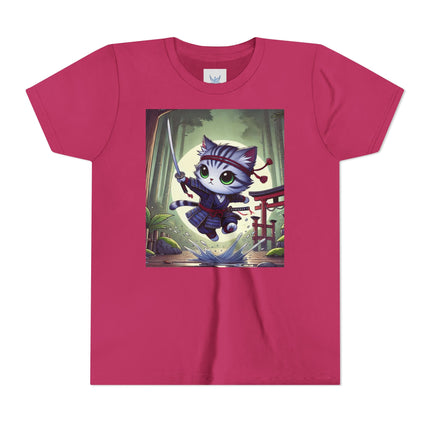 Moonlit Samurai Kitty Youth Short Sleeve Tee