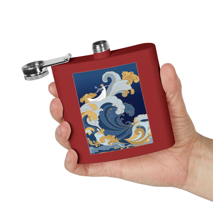 Wave Enchantress Flask – Oceanic Grace & Golden Tides