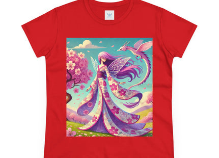 Petals in the Wind: The Kimono Fairy and the Sky Dragon Cotton Tee
