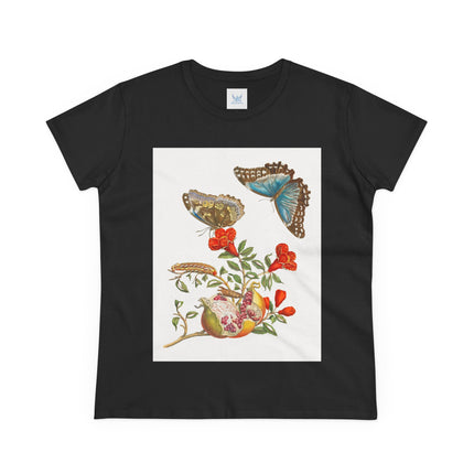 Blue Butterflies and Pomegranate Cotton Tee