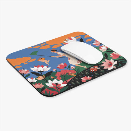 🌸🦋 The Butterfly Chase Mouse Pad – Art Deco Garden Whimsy