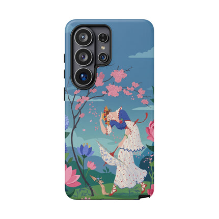 🌸☂️ The Lady Of The Falling Blossoms Phone Case – Art Deco Garden Whimsy