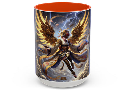 Valkyrie Descending Through Storm Colorful Mugs (11oz, 15oz)